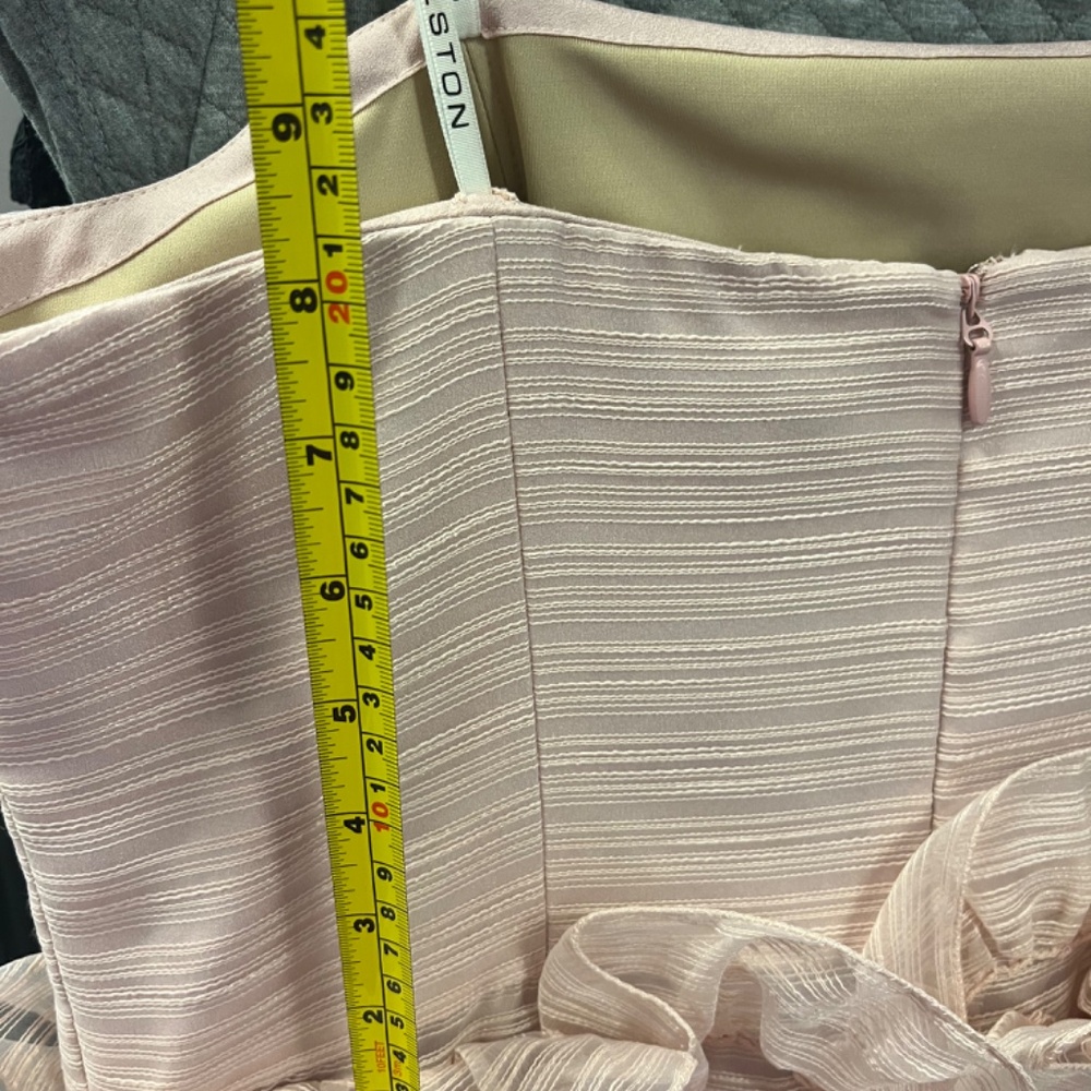 NWT Halston Heritage Strapless Ruffle Pink Mini Dress - Picture 13 of 14